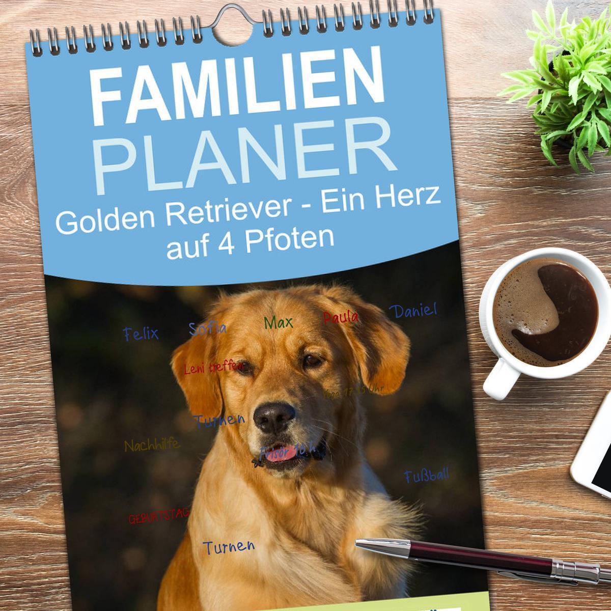 Bild: 9783457121504 | Familienplaner 2025 - Golden Retriever - Ein Herz auf 4 Pfoten mit...