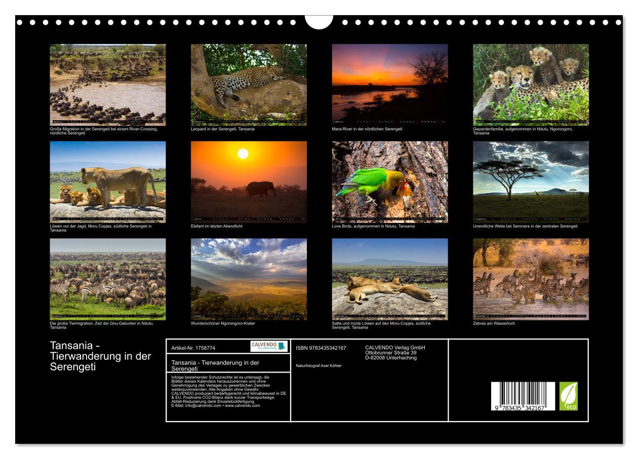 Bild: 9783435342167 | Tansania - Tierwanderung in der Serengeti (Wandkalender 2025 DIN A3...