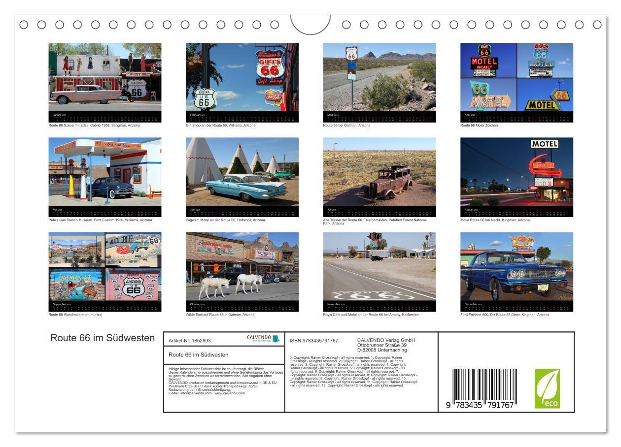 Bild: 9783435791767 | Route 66 im Südwesten (Wandkalender 2025 DIN A4 quer), CALVENDO...