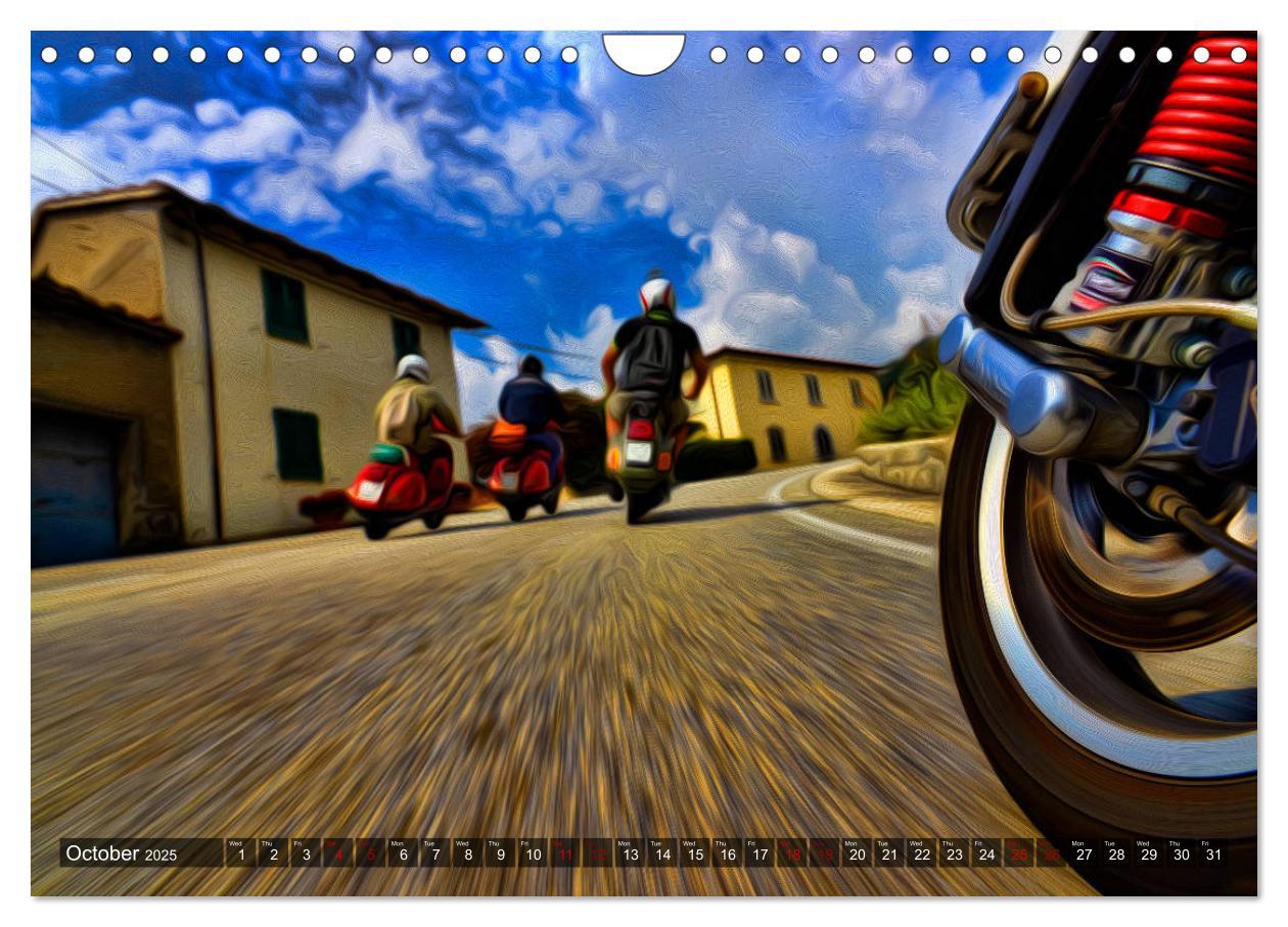 Bild: 9781325949236 | Low-angle shots of scooters (Wall Calendar 2025 DIN A4 landscape),...