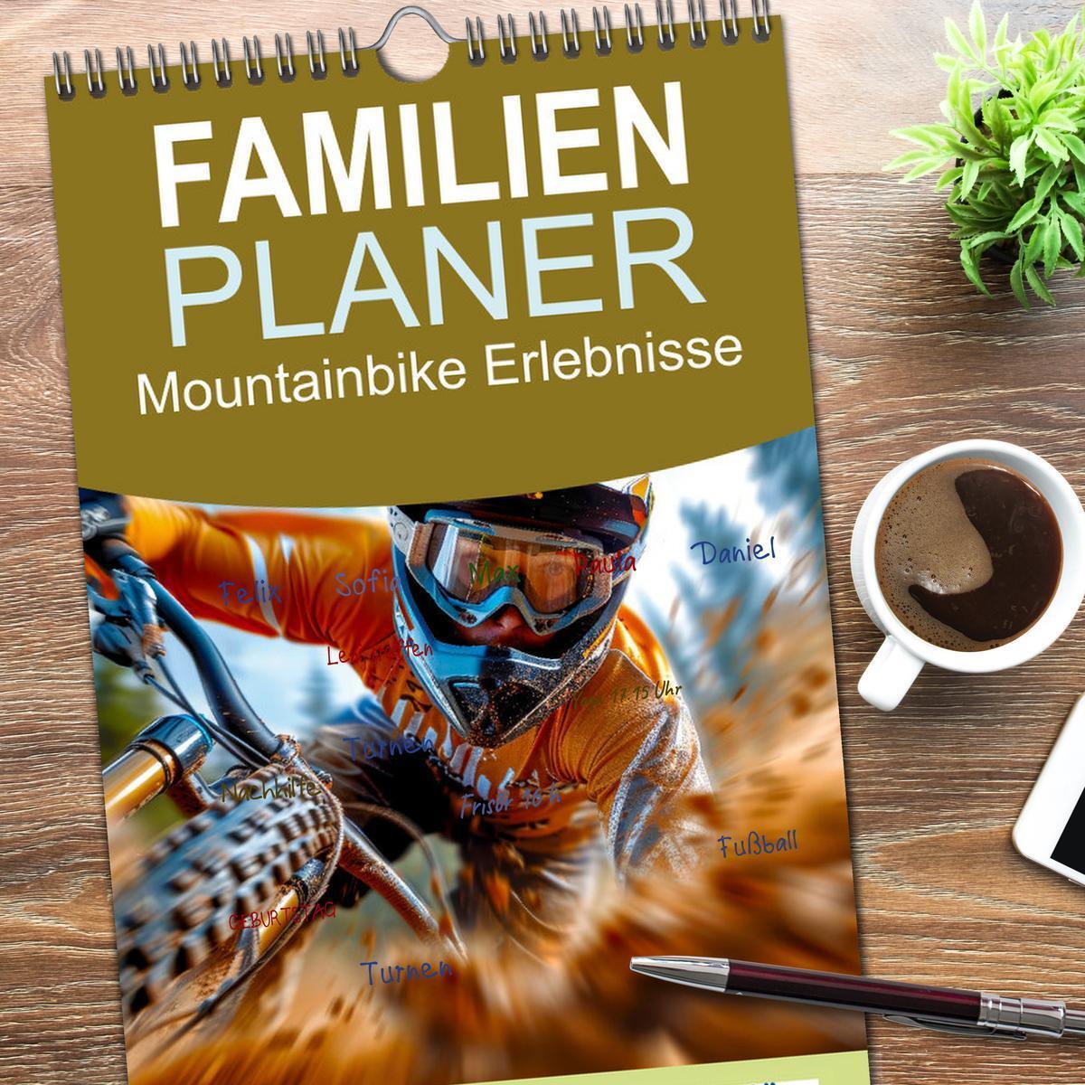 Bild: 9783457194874 | Familienplaner 2025 - Mountainbike Erlebnisse mit 5 Spalten...