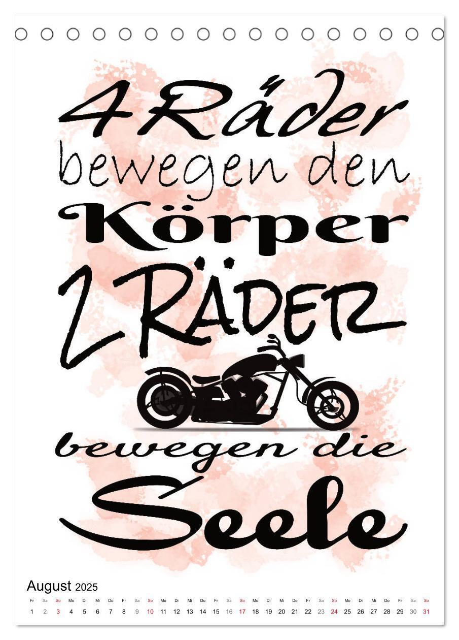 Bild: 9783435939312 | Biker-Sprüche (Tischkalender 2025 DIN A5 hoch), CALVENDO...