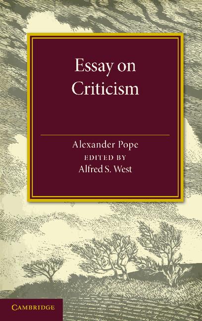 Cover: 9781107620100 | Essay on Criticism | Edited with Introduction and Notes | Pope | Buch