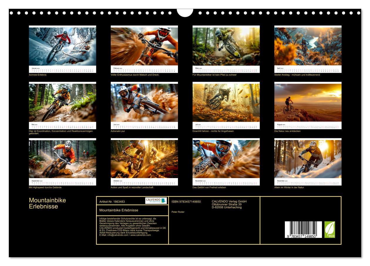 Bild: 9783457149850 | Mountainbike Erlebnisse (Wandkalender 2025 DIN A3 quer), CALVENDO...