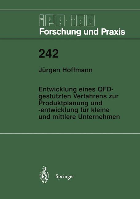 Cover: 9783540626381 | Entwicklung eines QFD-gestützten Verfahrens zur Produktplanung und...