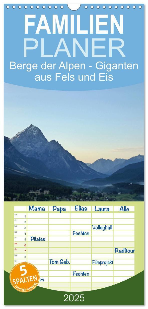 Cover: 9783457109779 | Familienplaner 2025 - Berge der Alpen - Giganten aus Fels und Eis...