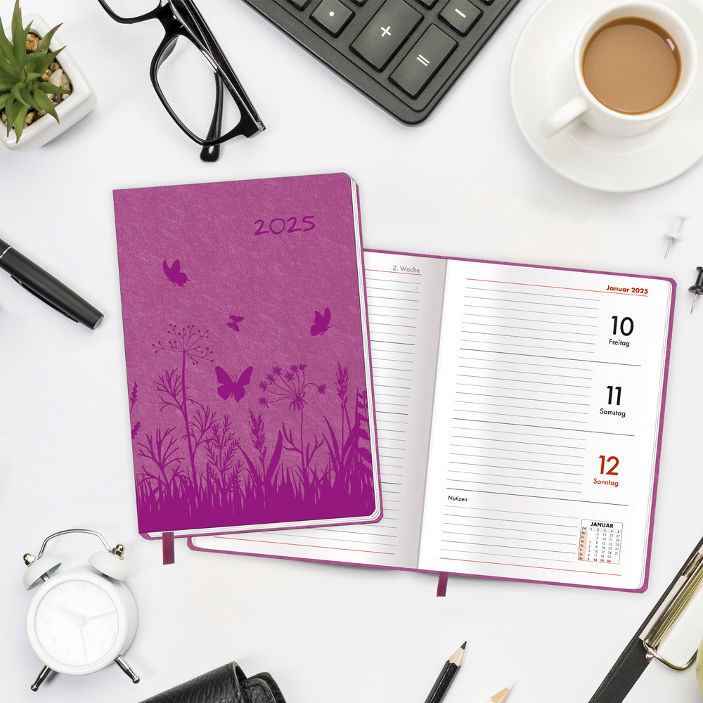 Bild: 4251901507204 | Trötsch Taschenkalender A6 Soft Touch Blumen 2025 | Co.KG | Kalender