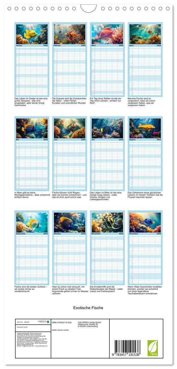 Bild: 9783457191538 | Familienplaner 2025 - Exotische Fische mit 5 Spalten (Wandkalender,...