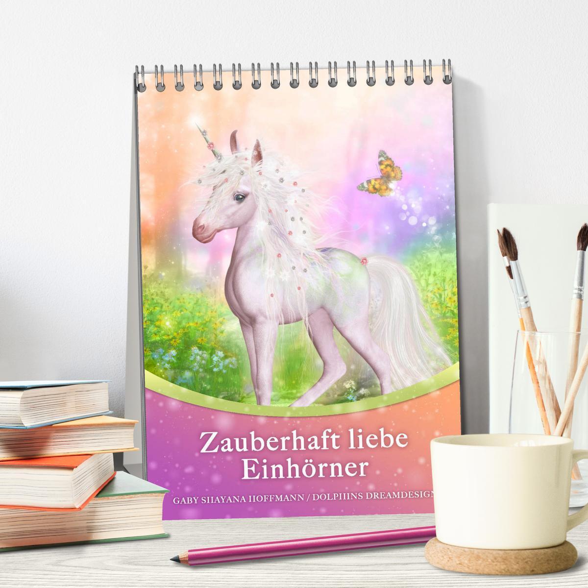 Bild: 9783435960989 | Zauberhaft liebe Einhörner - Kalender (Tischkalender 2025 DIN A5...