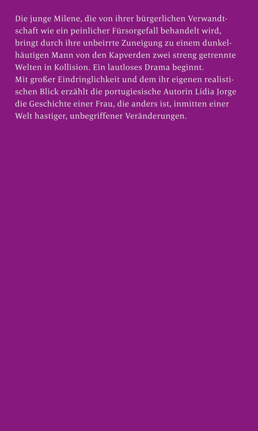 Rückseite: 9783518243404 | Milene | Roman | Lídia Jorge | Taschenbuch | 544 S. | Deutsch | 2024