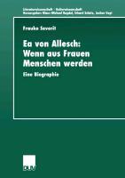 Cover: 9783824443697 | Ea von Allesch: Wenn aus Frauen Menschen werden | Eine Biographie