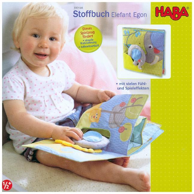 Cover: 4010168201917 | HABA Stoffbuch Elefant Egon | Stoffbuch | 4c Faltschachtel | 8 S.