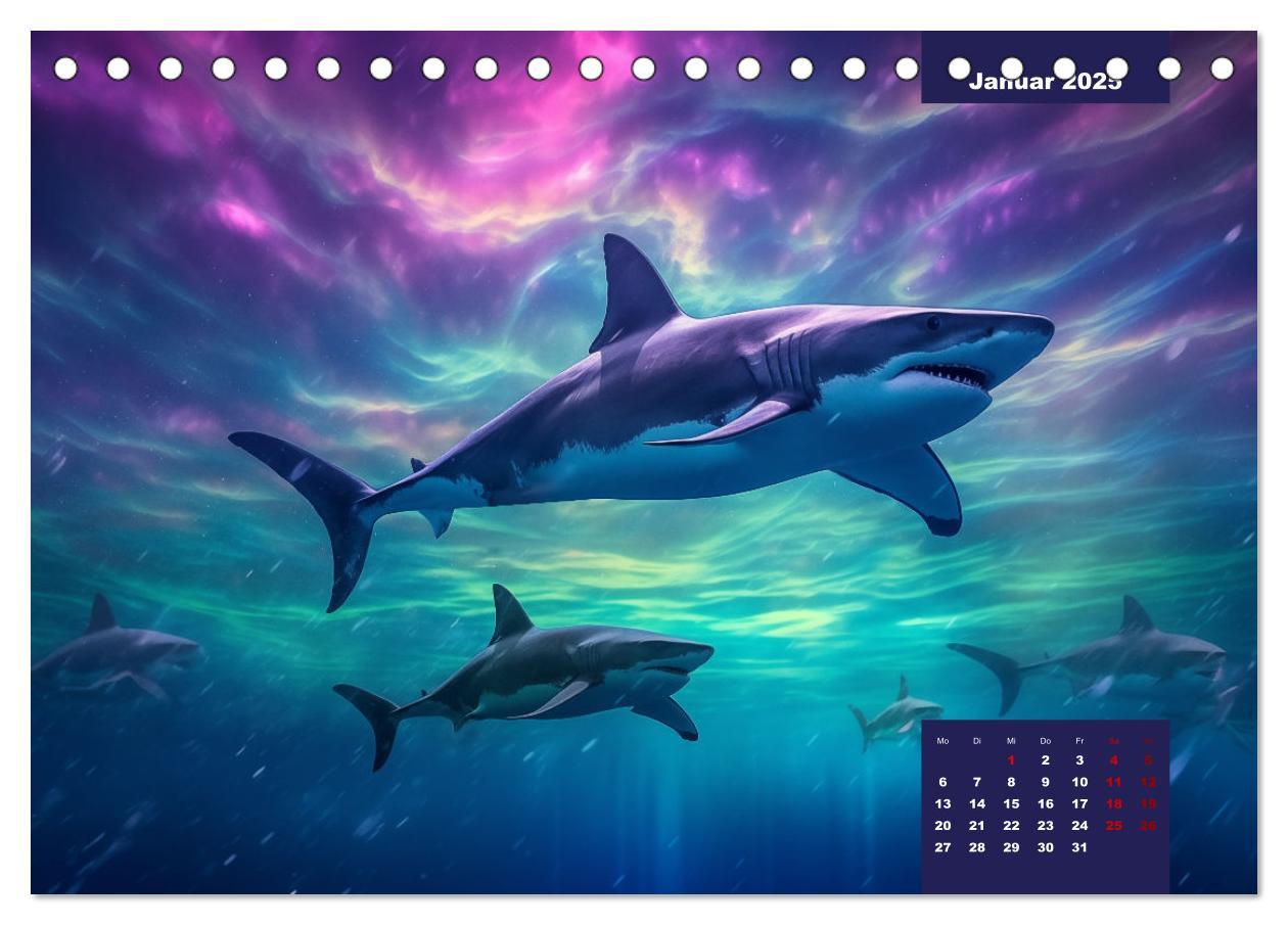 Bild: 9783383760679 | Stille Giganten - KI-generierte Hai-Impressionen (Tischkalender...