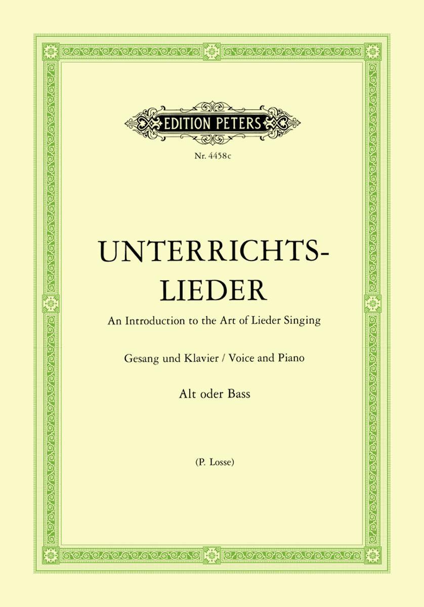 Cover: 9790014027001 | Album of 60 Lieder from Bach to Reger, 'Unterrichts-Lieder' | Losse