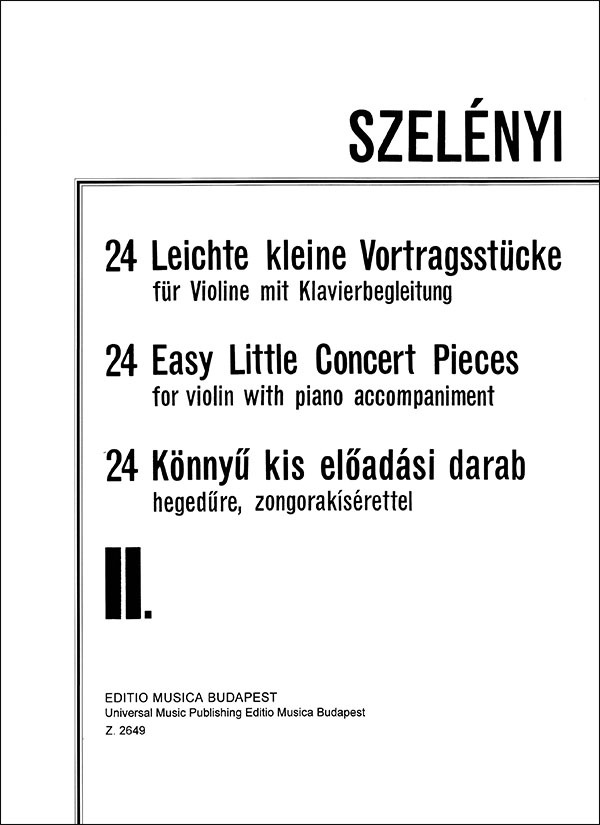 Cover: 9790080026496 | 24 leichte kleine Vortragsstücke Band 2 für Violine und Klavier | Buch