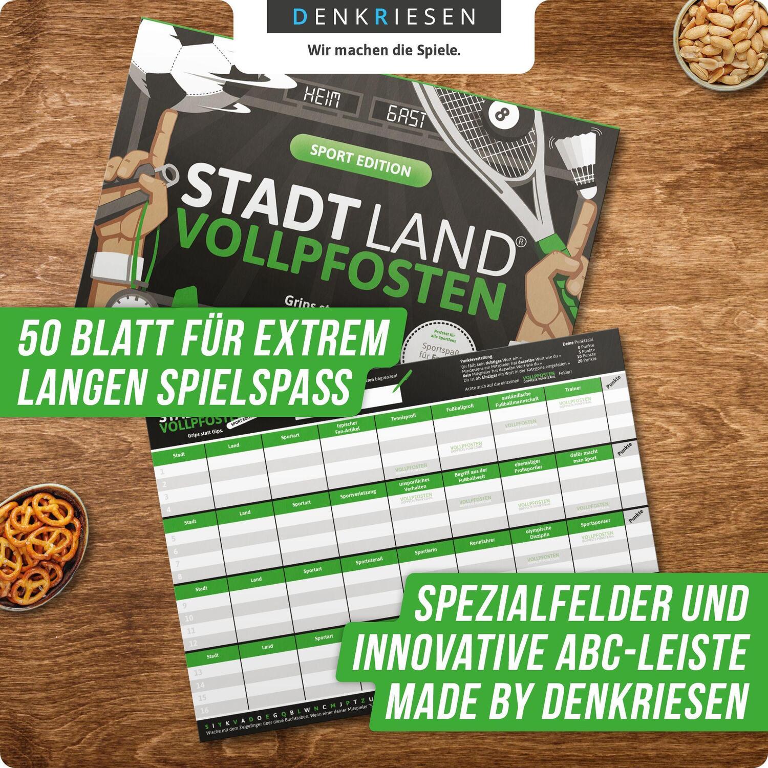 Bild: 4260528090426 | STADT LAND VOLLPFOSTEN® - SPORT EDITION "Grips statt Gips." | Spiel