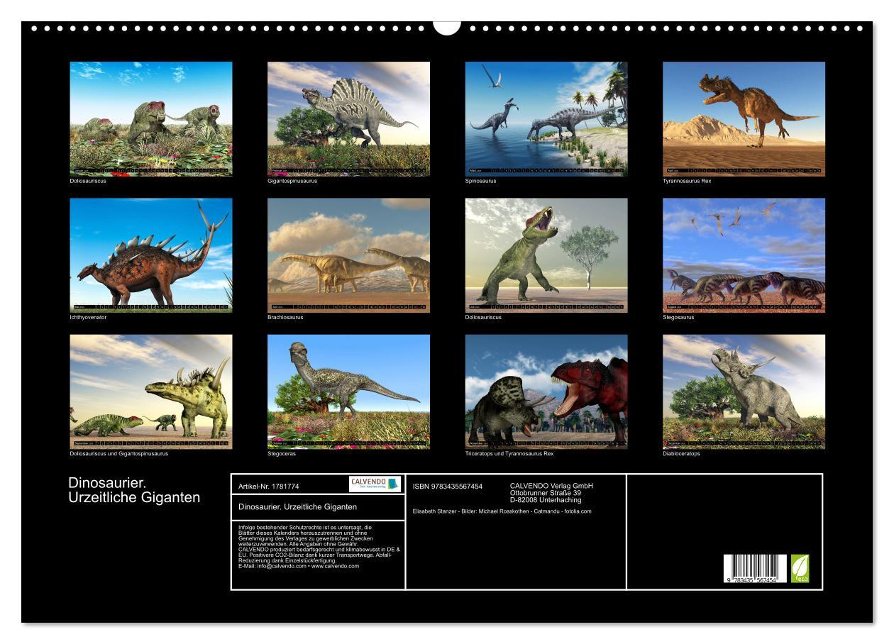 Bild: 9783435567454 | Dinosaurier. Urzeitliche Giganten (Wandkalender 2025 DIN A2 quer),...