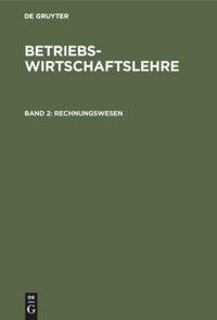 Cover: 9783486239966 | Rechnungswesen | Degruyter | Buch | X | Deutsch | 1996