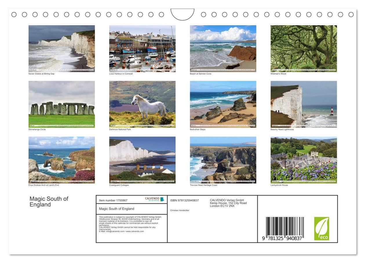 Bild: 9781325940837 | Magic South of England (Wall Calendar 2025 DIN A4 landscape),...