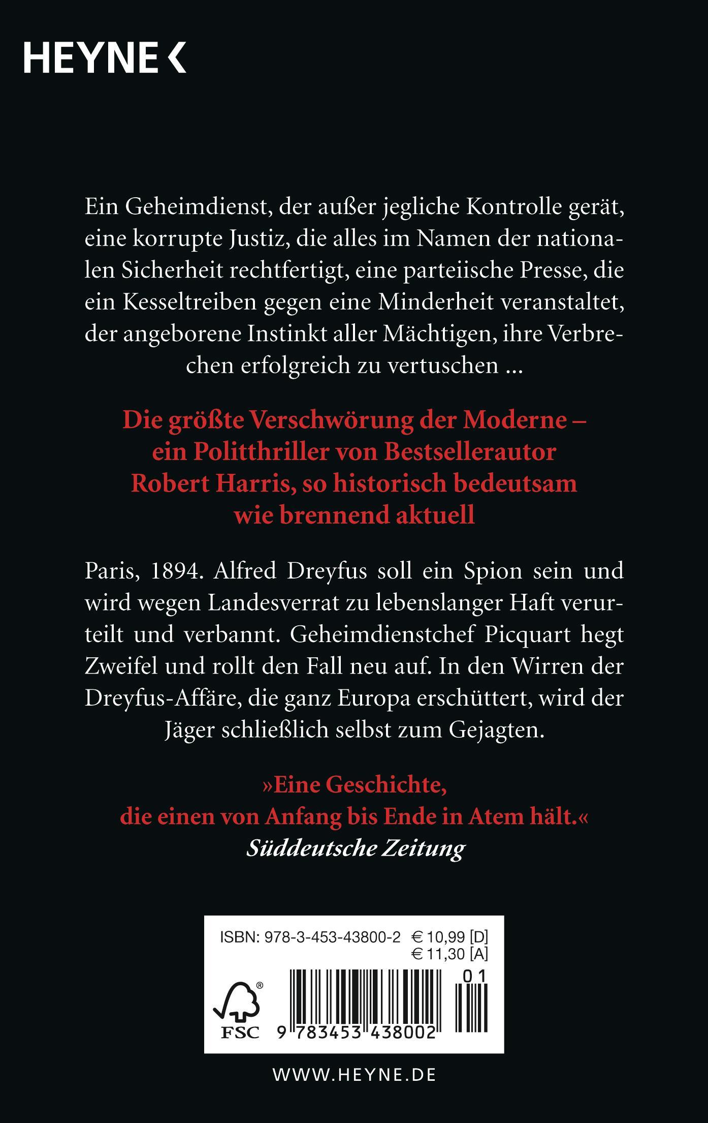 Rückseite: 9783453438002 | Intrige | Robert Harris | Taschenbuch | 624 S. | Deutsch | 2015