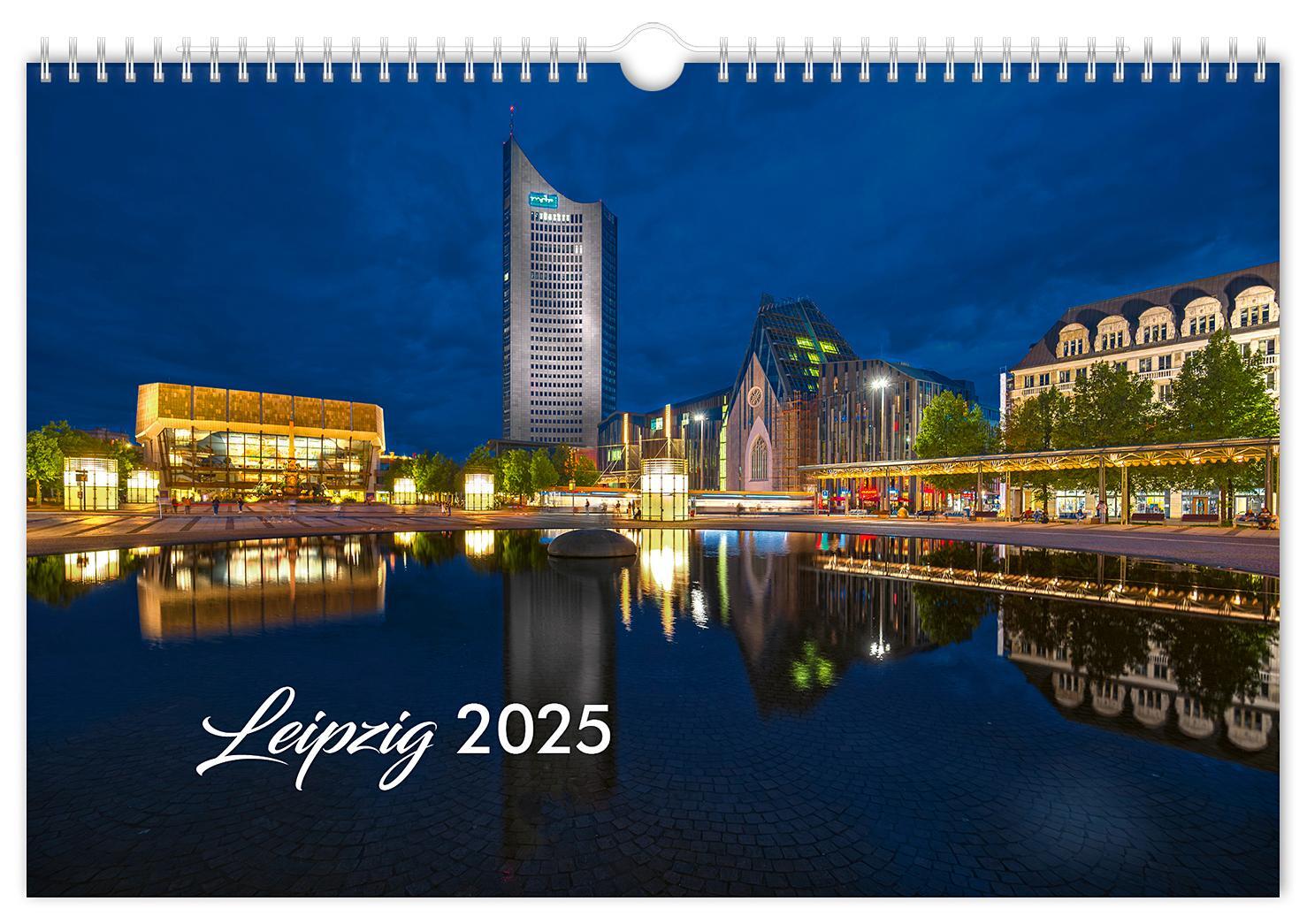 Cover: 9783910680685 | Kalender Leipzig 2025 | 30 x 20 cm weißes Kalendarium | Peter Schubert