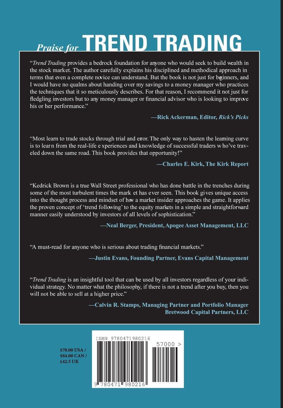 Cover: 9780471980216 | Trend Trading | Timing Market Tides | Kedrick F. Brown | Buch | 240 S.