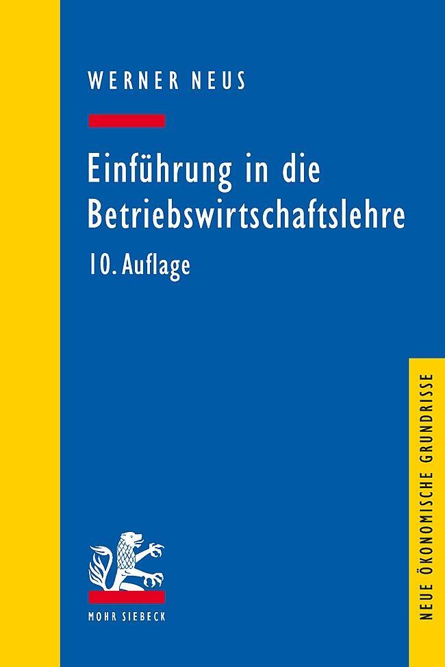 Cover: 9783161563935 | Einführung in die Betriebswirtschaftslehre aus...