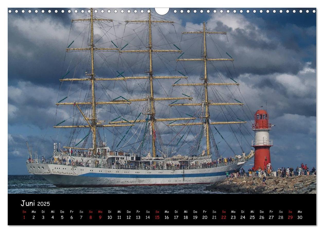 Bild: 9783435766505 | Windjammer vor Warnemünde (Wandkalender 2025 DIN A3 quer), CALVENDO...