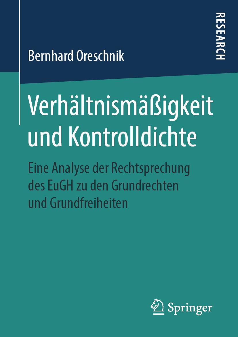 Cover: 9783658261597 | Verhältnismäßigkeit und Kontrolldichte | Bernhard Oreschnik | Buch