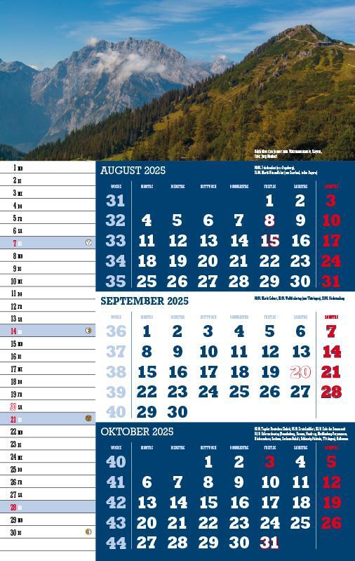 Bild: 9783957561381 | Drei-Monatskalender Deutschland 2025 | Jörg Neubert | Kalender | 2025