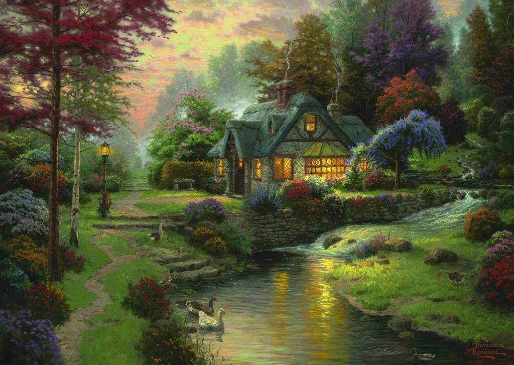 Bild: 4001504584641 | Thomas Kinkade, Friedliche Abendstimmung, 1.000 Teile | Spiel | 2013