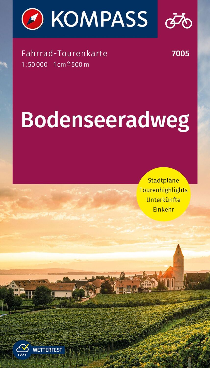 Cover: 9783991216179 | KOMPASS Fahrrad-Tourenkarte Bodenseeradweg 1:50.000 | (Land-)Karte