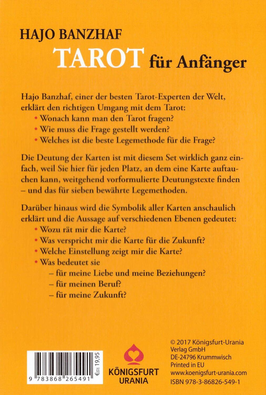 Bild: 9783868265491 | Tarot für Anfänger | Set mit Buch und Karten | Hajo Banzhaf | Buch