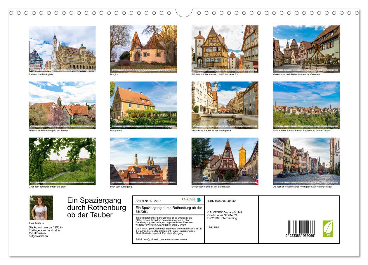 Bild: 9783383988066 | Ein Spaziergang durch Rothenburg ob der Tauber (Wandkalender 2025...