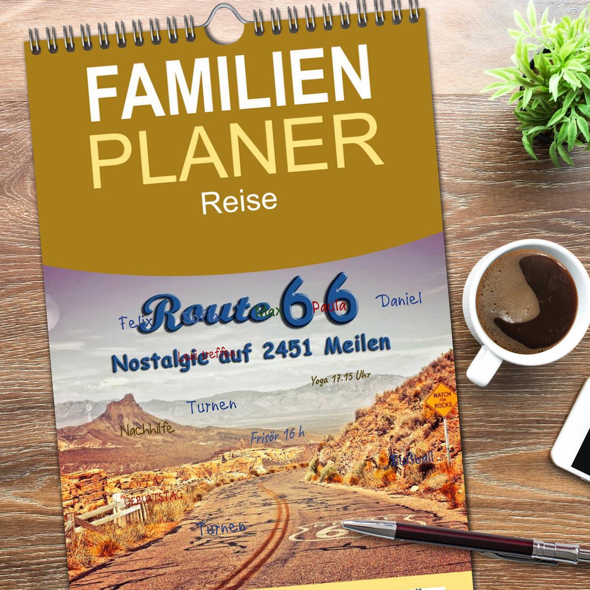 Bild: 9783457116739 | Familienplaner 2025 - Nostalgie auf 2451 Meilen - Route 66 mit 5...