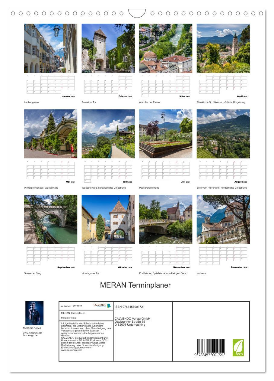 Bild: 9783457001721 | MERAN Terminplaner (Wandkalender 2025 DIN A3 hoch), CALVENDO...