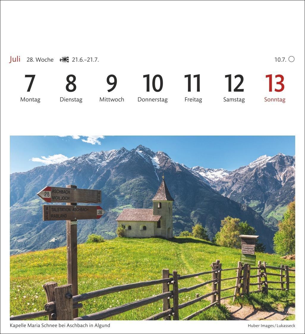 Bild: 9783840034176 | Südtirol Sehnsuchtskalender 2025 - Wochenkalender mit 53 Postkarten