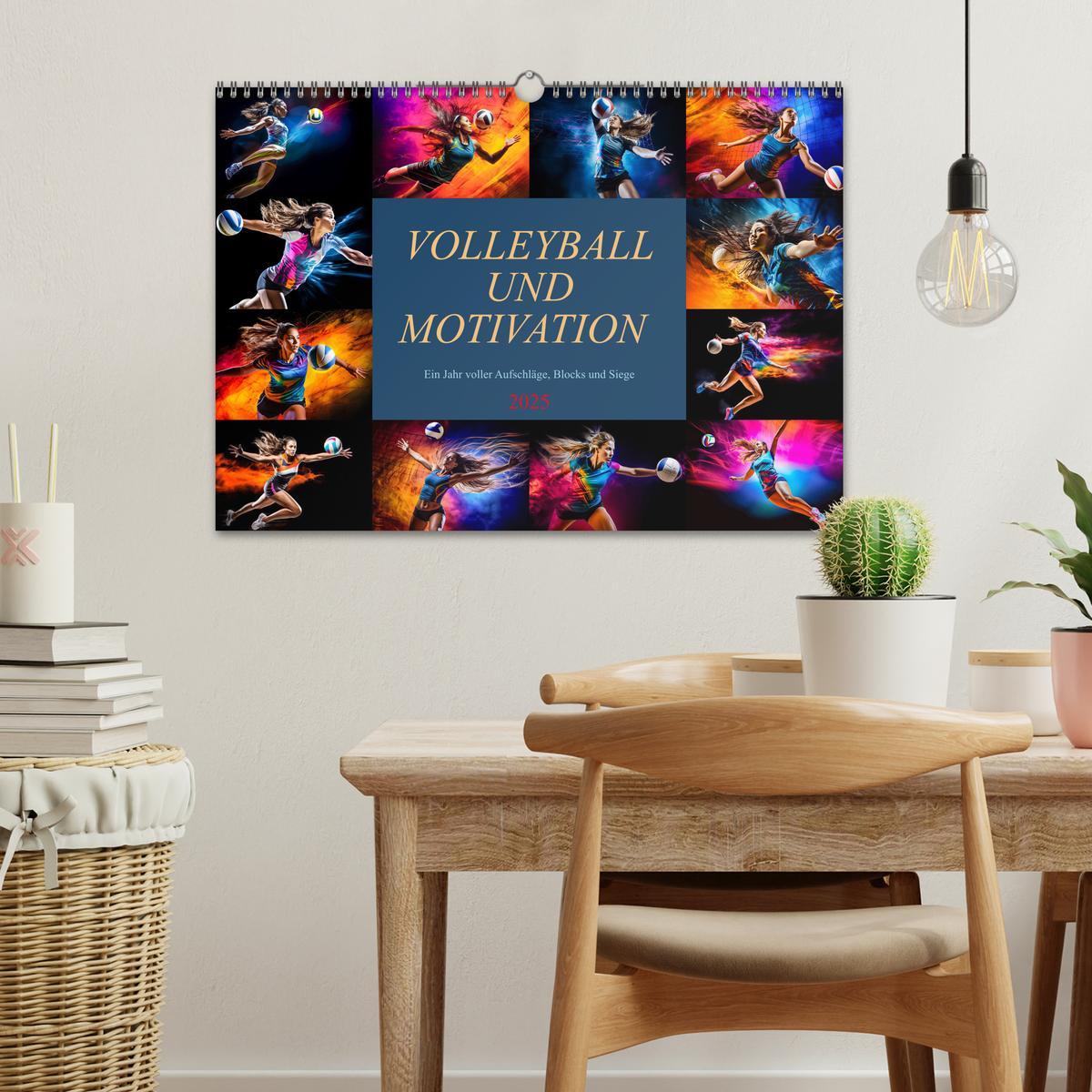 Bild: 9783383861994 | Volleyball und Motivation (Wandkalender 2025 DIN A3 quer), CALVENDO...