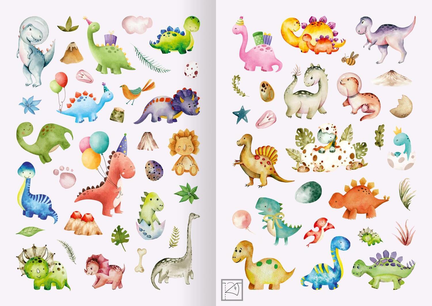 Bild: 4014489134398 | Meine Aquarell-Sticker - Dinosaurier | Über 200 Sticker | Stück | 2024