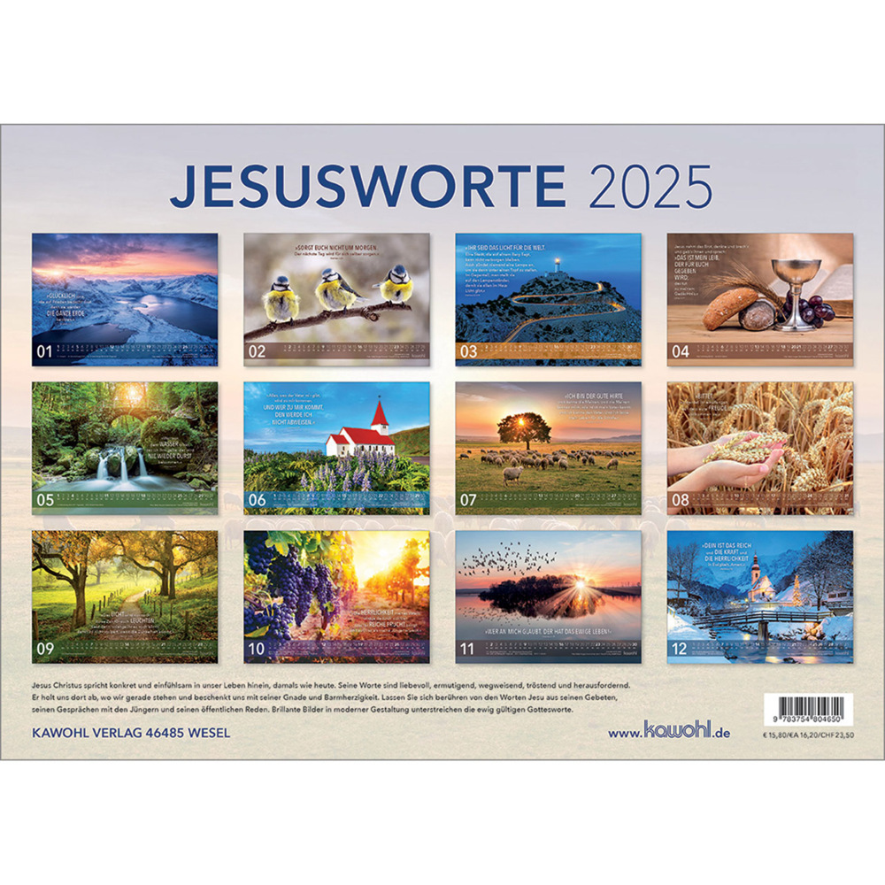 Bild: 9783754804650 | Jesus Worte 2025 | Wegweisende Worte und brillante Bilder | Kalender