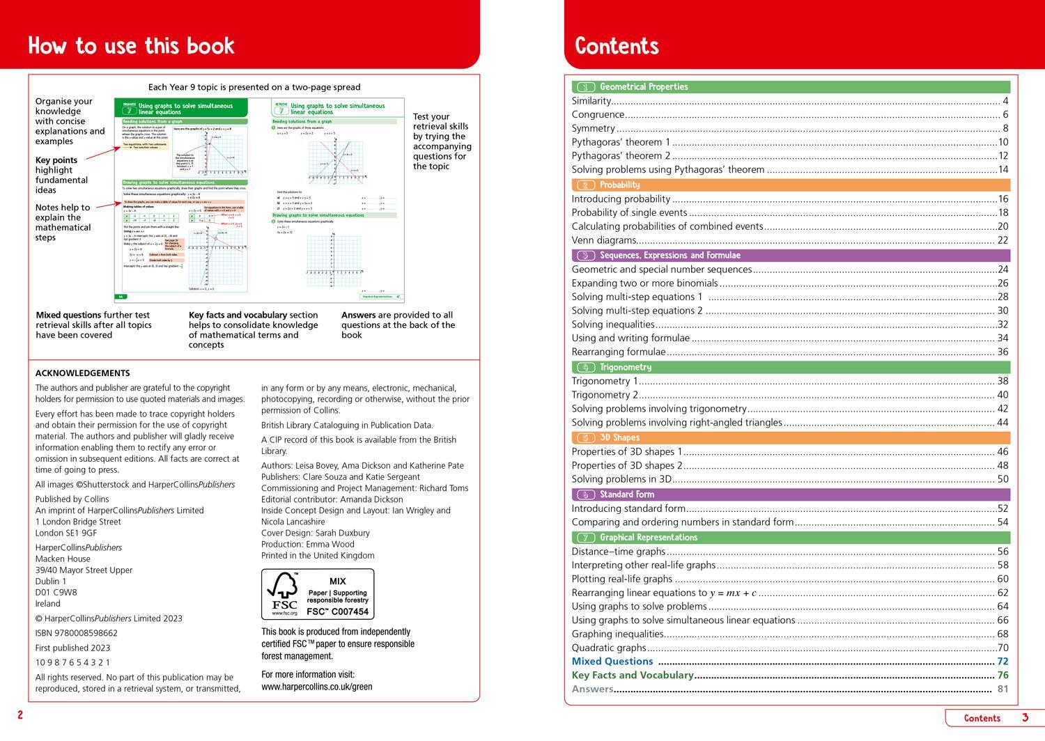 Bild: 9780008598662 | KS3 Maths Year 9: Organise and retrieve your knowledge | Collins KS3