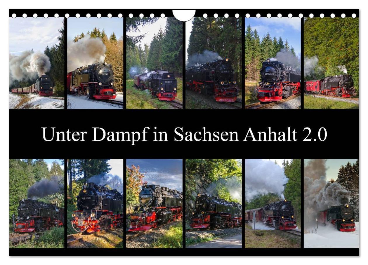 Cover: 9783435465941 | Unter Dampf in Sachsen Anhalt 2.0 (Wandkalender 2025 DIN A4 quer),...