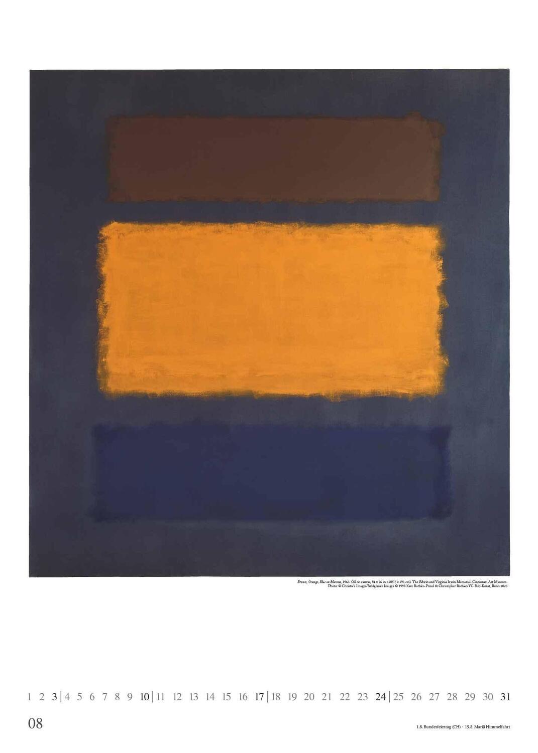 Bild: 4250809653273 | Mark Rothko 2025 - Kunst-Kalender - Poster-Kalender - 50x70 | Kalender