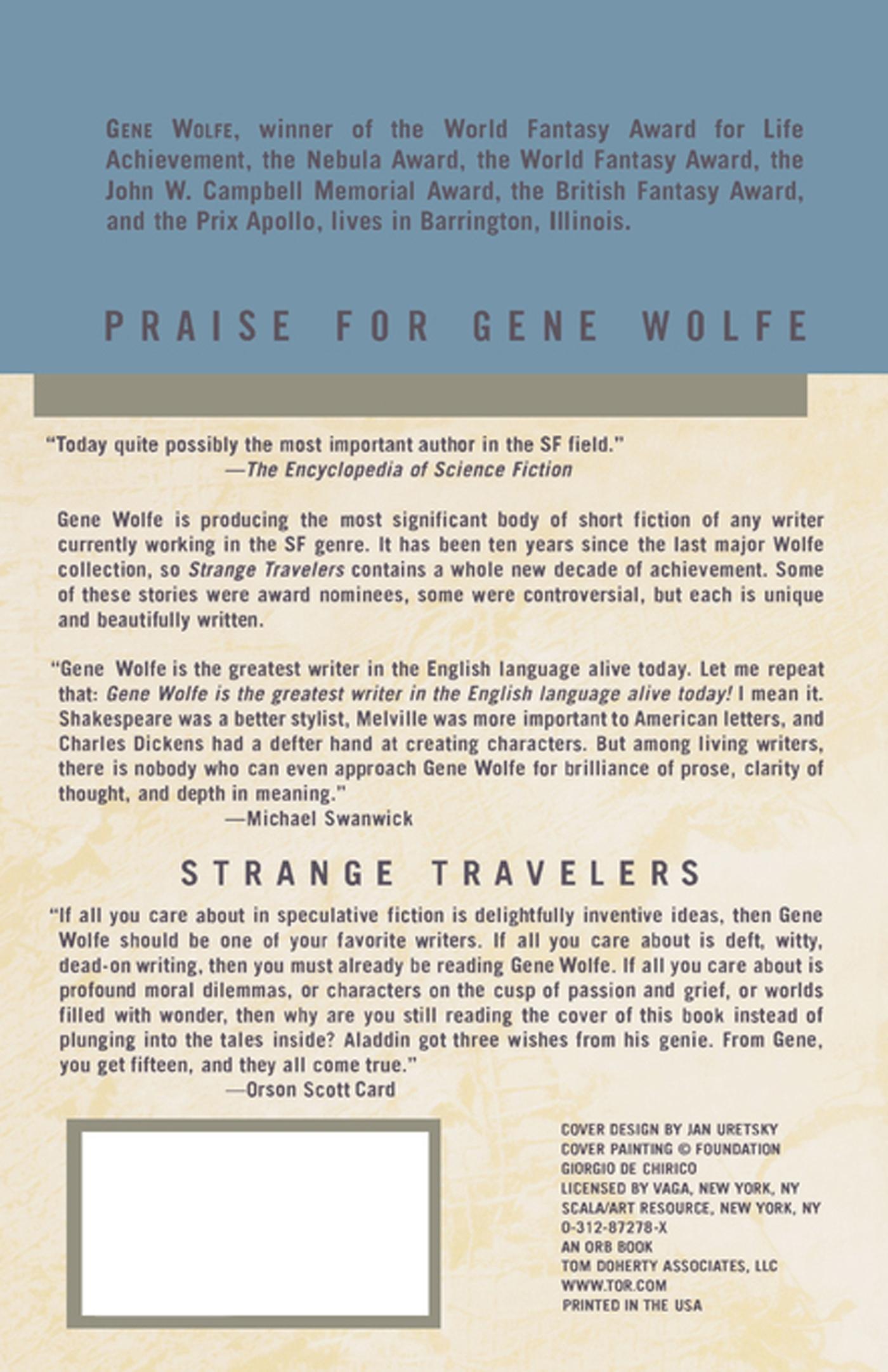 Rückseite: 9780312872786 | Strange Travelers | New Selected Stories | Gene Wolfe | Taschenbuch