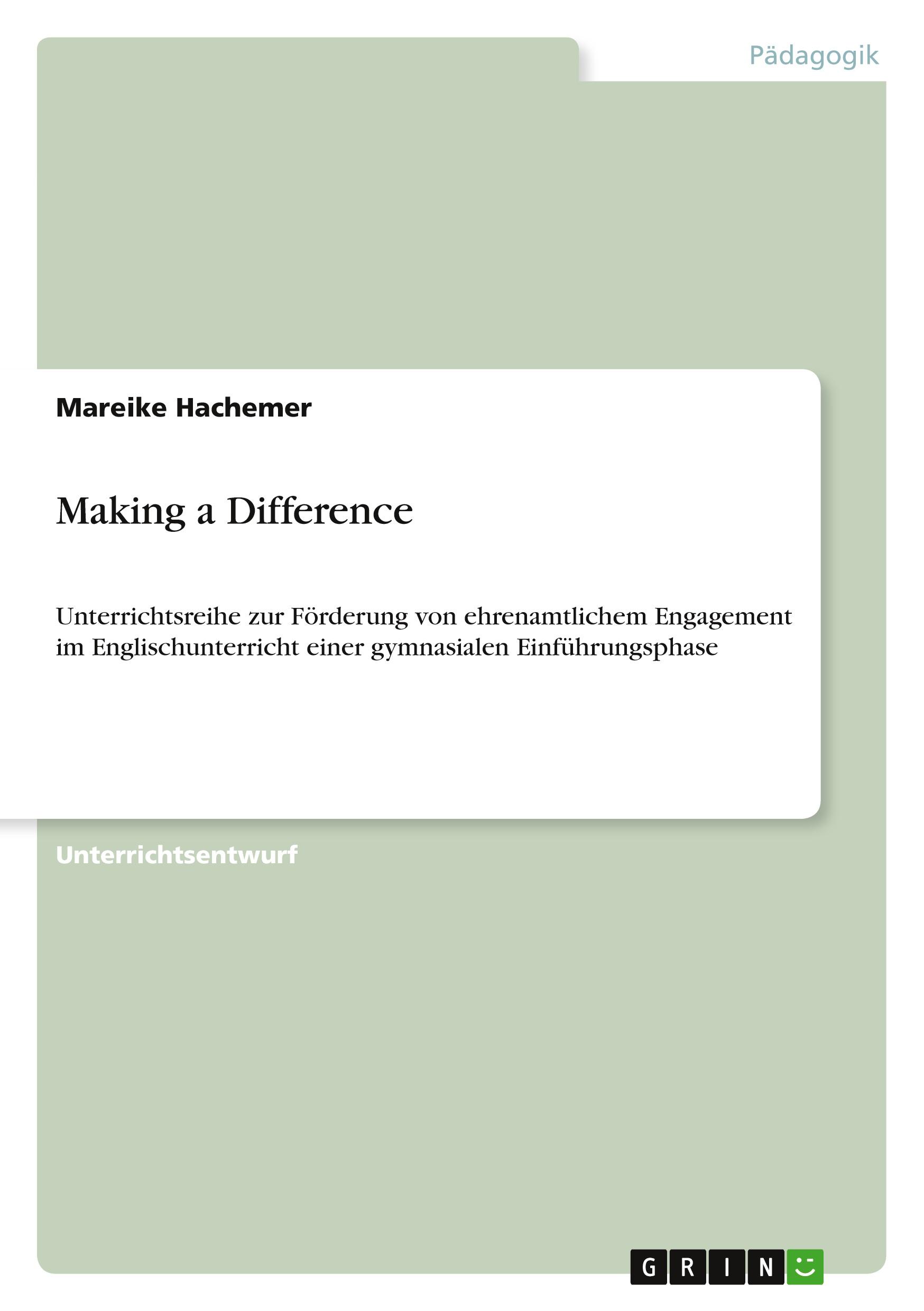 Cover: 9783656607441 | Making a Difference | Mareike Hachemer | Taschenbuch | 48 S. | Deutsch