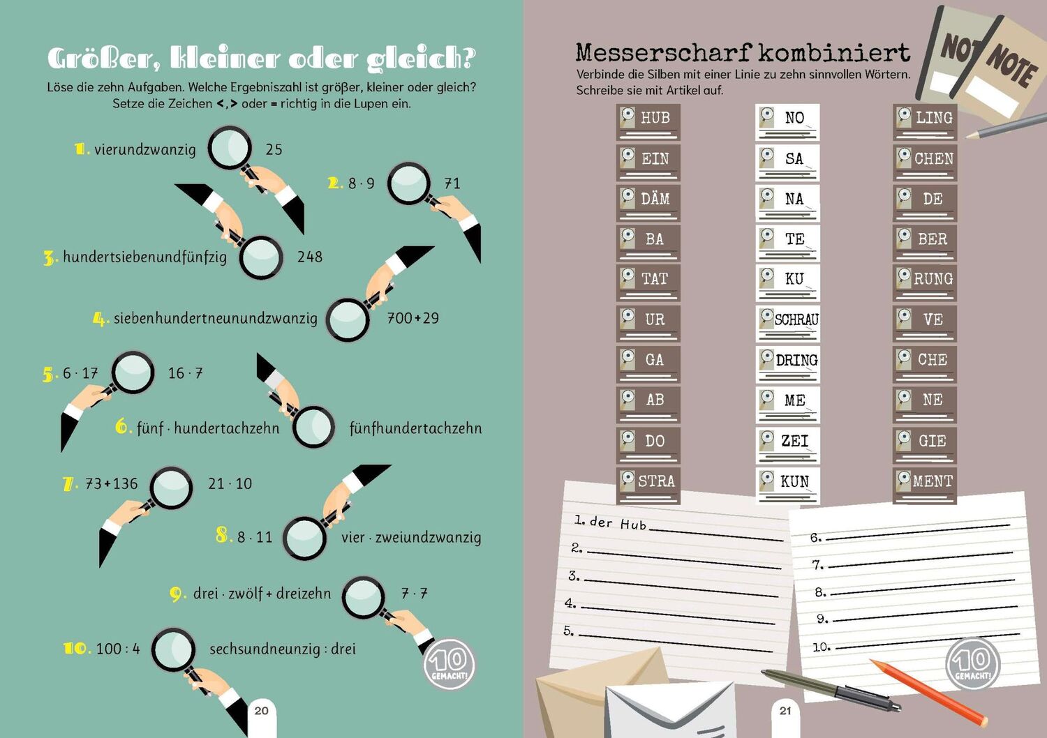 Bild: 9783411720385 | Mach 10! Meisterdetektive - Ab 8 Jahren | Rätseln, Üben, Knobeln | Eck