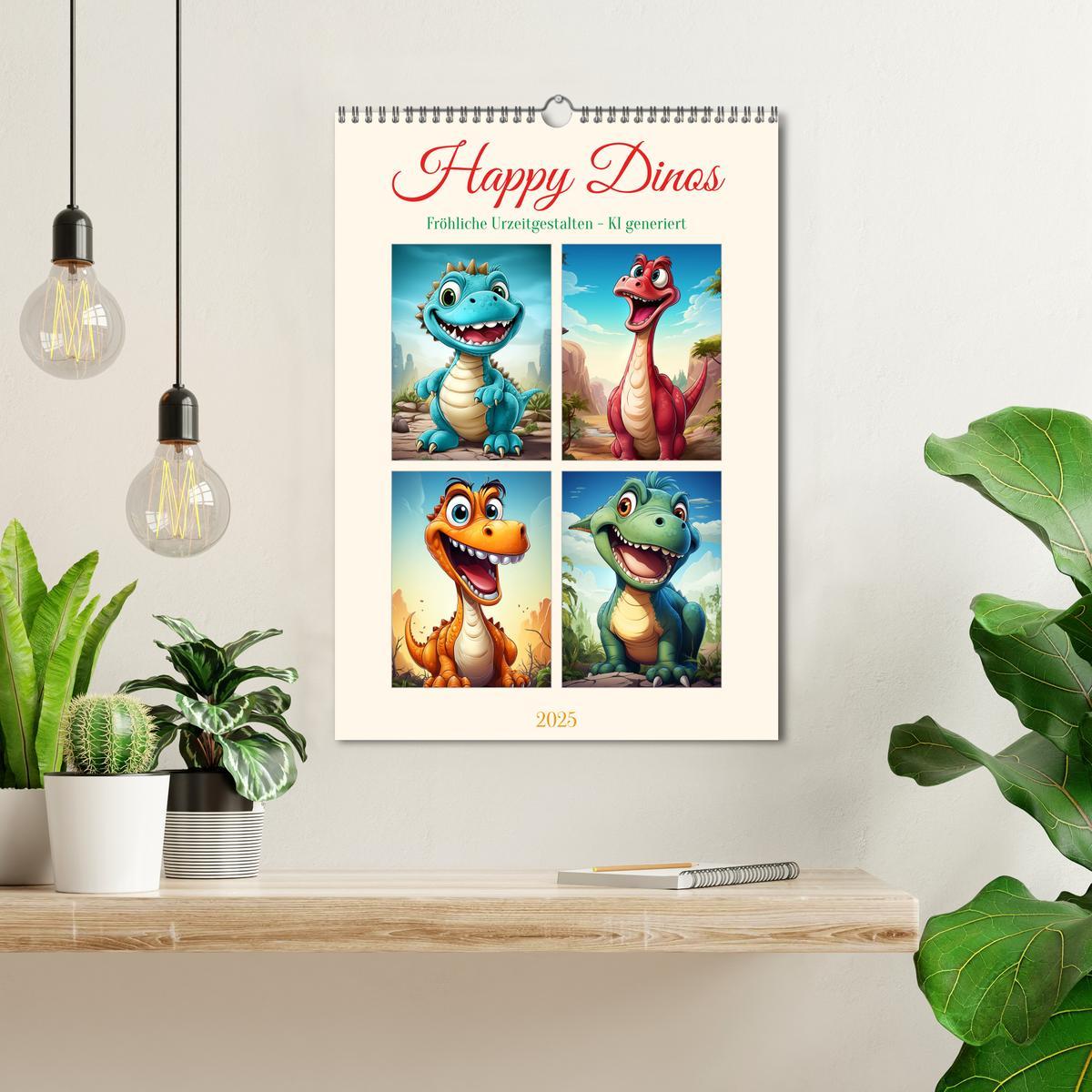 Bild: 9783435857791 | Happy Dinos (Wandkalender 2025 DIN A3 hoch), CALVENDO Monatskalender