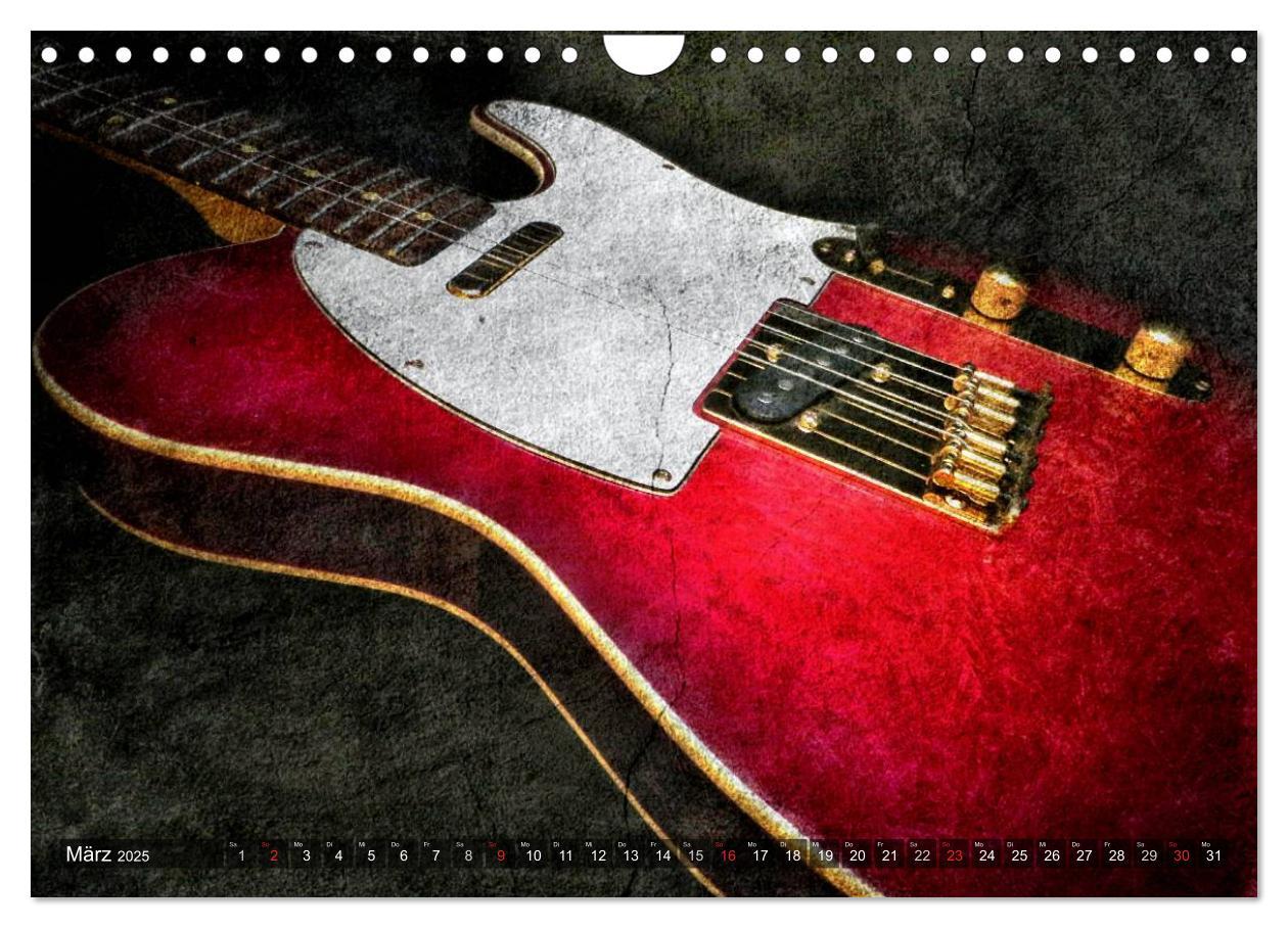 Bild: 9783435728572 | GITARREN Vintage Art (Wandkalender 2025 DIN A4 quer), CALVENDO...