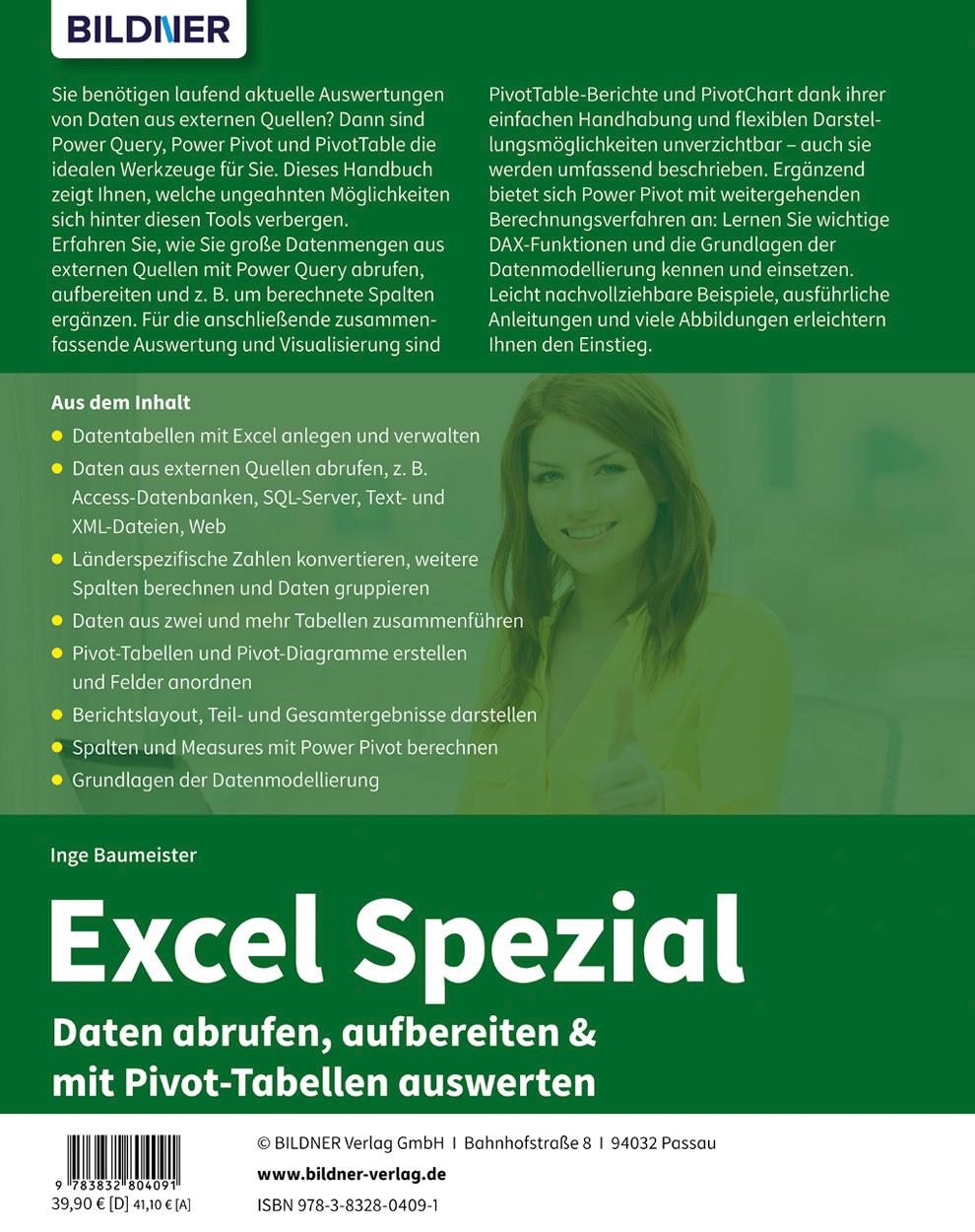 Rückseite: 9783832804091 | Excel Spezial - Daten abrufen, aufbereiten &amp; mit Pivot-Tabellen...