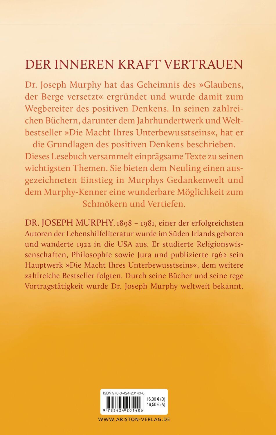 Bild: 9783424201406 | Die Macht des positiven Denkens | Das Große Lesebuch | Joseph Murphy